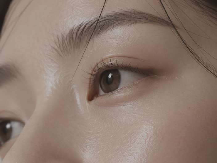 눈가 피부의 클로즈업
