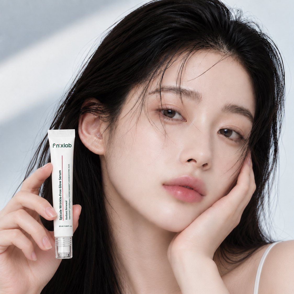 스피큘 세럼을 든 모델