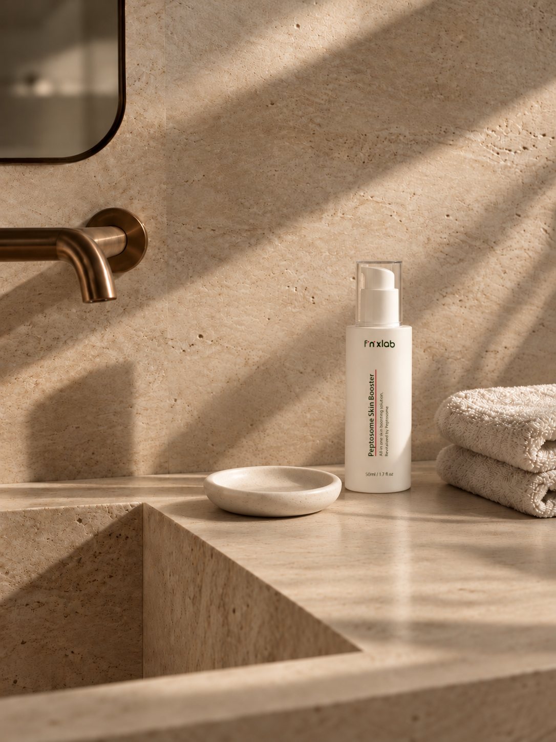세면대 위의 Peptosome Skin Booster